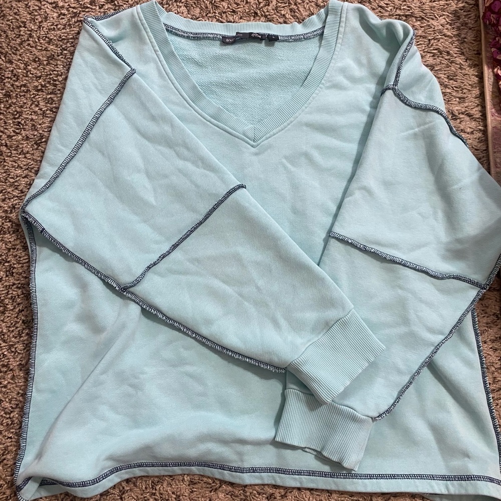 Women's Light Blue Crew Neck Sweater